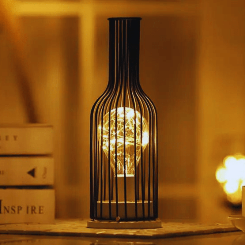 Mes lampes de chevet ® 0 Bouteille Lampe de chevet Artistique en Fer