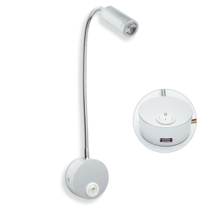 Mes lampes de chevet ® argenté / Lumière chaude (3000K) Liseuse lampe de chevet