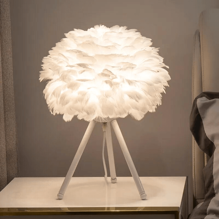 Ma boutique Blanc Lampe de Chevet plume