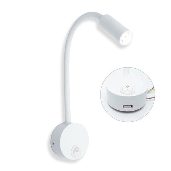 Mes lampes de chevet ® blanc / Lumière chaude (3000K) Liseuse lampe de chevet