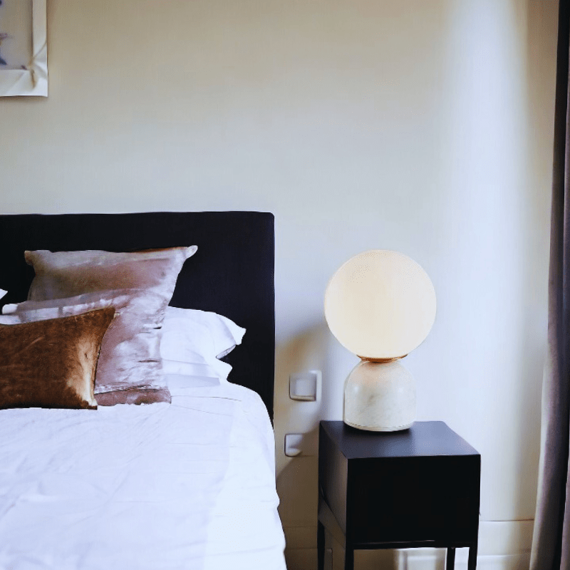 Mes lampes de chevet ® Blanc / Lumière Chaude Lampe De Chevet En Marbre