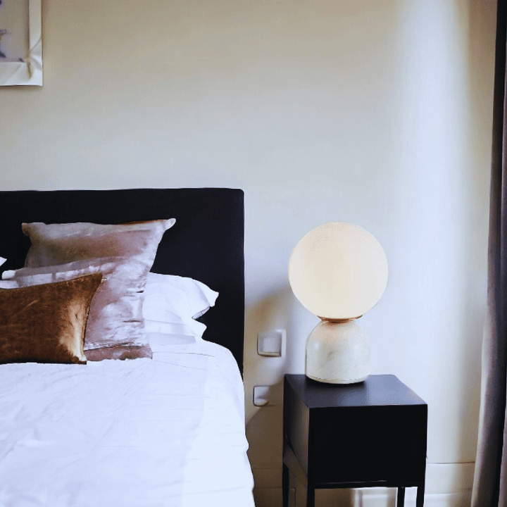 Mes lampes de chevet ® Blanc / Lumière Chaude Lampe De Chevet En Marbre