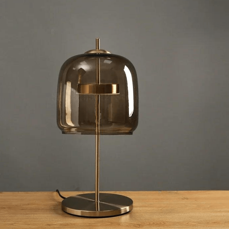 Mes lampes de chevet ® Fumé / Lumière Chaude Lampe de chevet moderne en verre