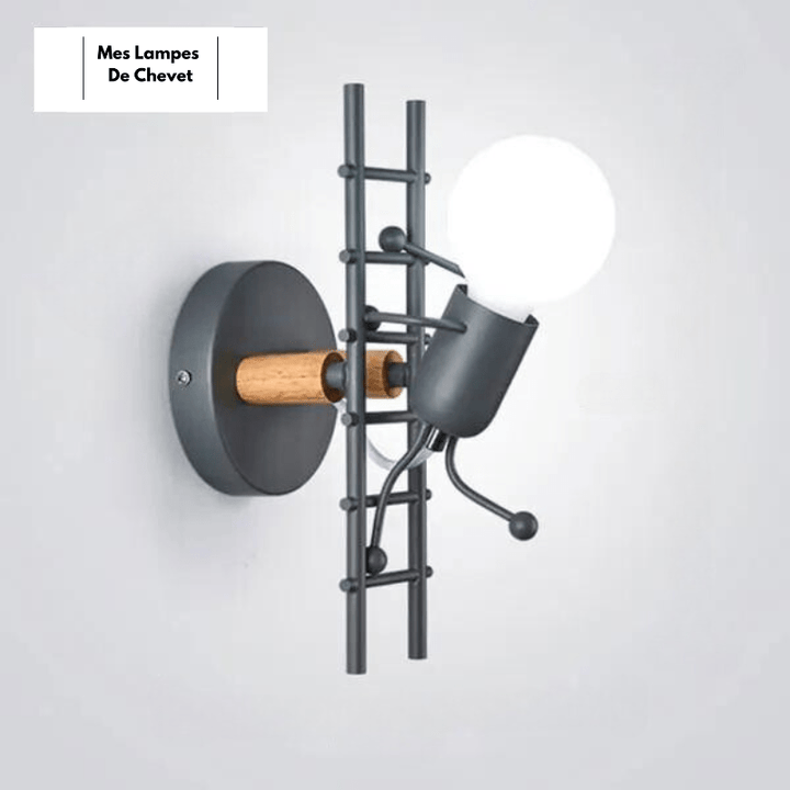 Mes lampes de chevet ® Gris / Lumière Chaude (2700-3500K) Lampe de Chevet Petit Bonhomme