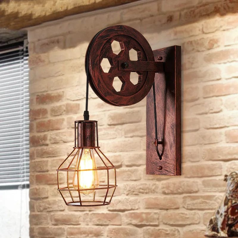Ma boutique Marron Lampe de chevet style industriel