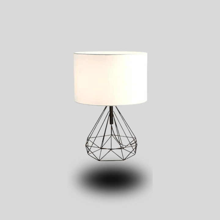Ma boutique Noir/Blanc Lampe de Chevet en Tissu et en Métal