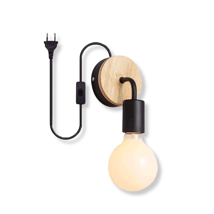 Mes lampes de chevet ® noir Lampe de chevet murale avec prise