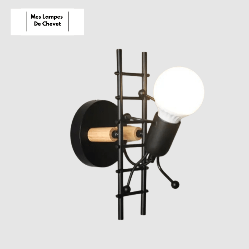 Mes lampes de chevet ® Noir / Lumière Chaude (2700-3500K) Lampe de Chevet Petit Bonhomme