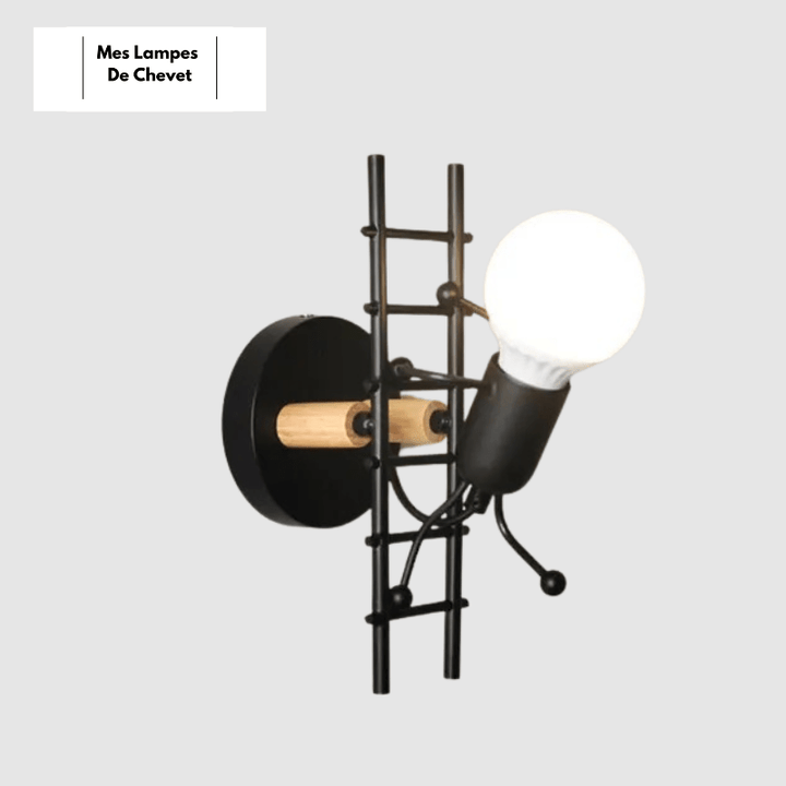 Mes lampes de chevet ® Noir / Lumière Chaude (2700-3500K) Lampe de Chevet Petit Bonhomme