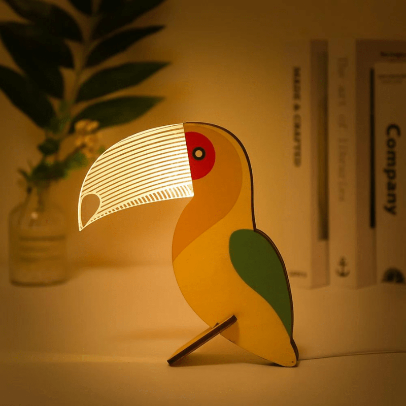 Ma boutique Toucan H19*l13cm Lampe de Chevet Jungle