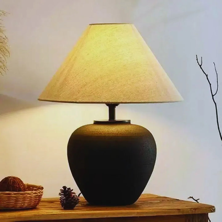 Lampe de chevet pied céramique®Table de chevet avec lampe intégrée1