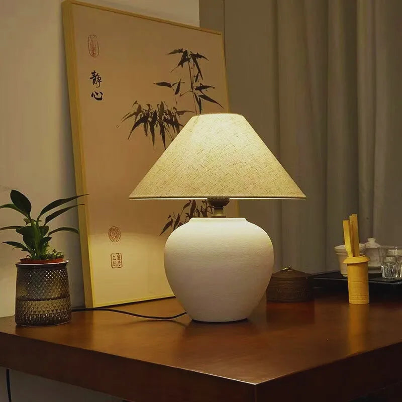Lampe de chevet pied céramique®Table de chevet avec lampe intégrée2