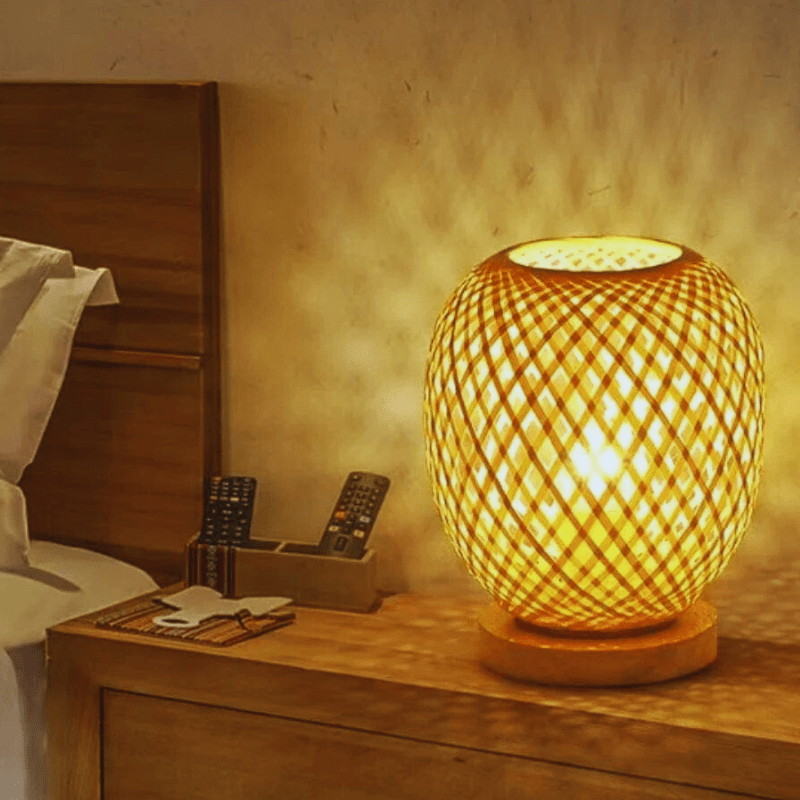 Mes lampes de chevet ® bois Lampe de chevet bambou bohème