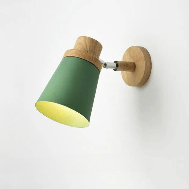 Mes lampes de chevet ® Vert Lampe de chevet moderne murale en bois